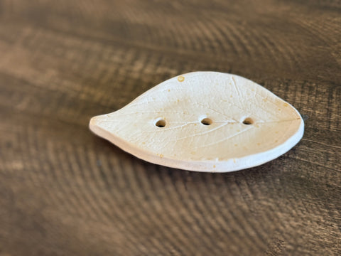 Stoneware Clay Leaf Soap Dish